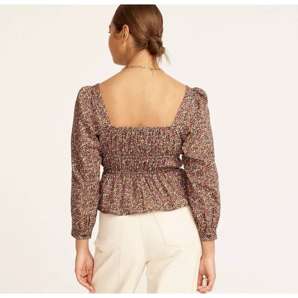 J.Crew x Liberty London 12 Cinched Waist Squareneck Cot Top Busy Izzy NWOT - Picture 2 of 11